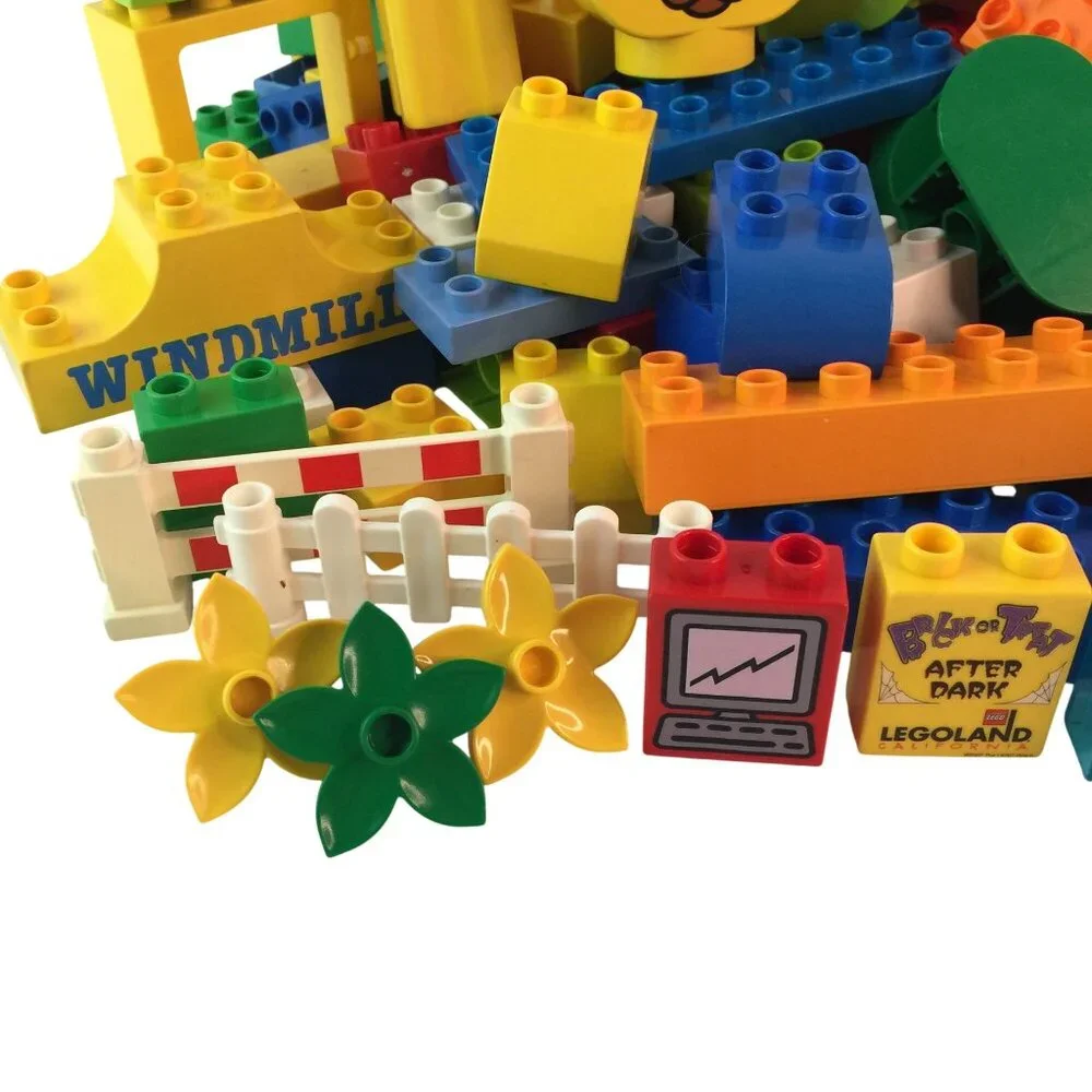 Lego Duplo‎ Building Blocks Lot 180+ Pcs Base Plate Door Window Some Vintage